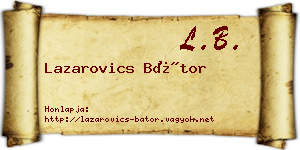 Lazarovics Bátor névjegykártya
